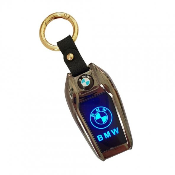 Usb Şarjlı Bmw Anahtarı Görünümlü Fenerli Çakmak Altın ürün görseli 1
