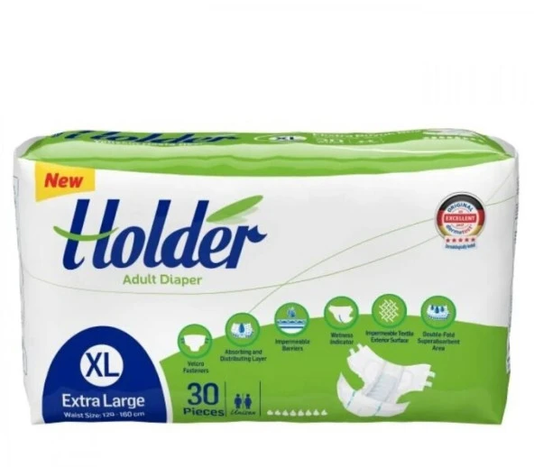 Holder Tekstil Yüzey Ekstra Büyük Boy (XL) 30'lu Hasta Bezi ürün görseli 1
