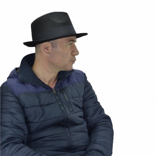 Fötr Fedora Şapka Panama Kasket Siyah ürün görseli 1