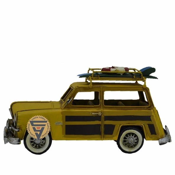 Dekoratif Nostaljik Metal Land Rover Rustik Otomobil Sarı ürün görseli 1