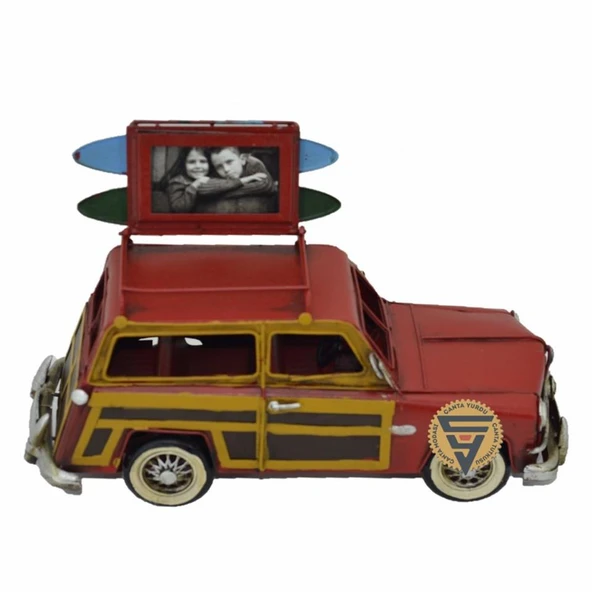 Dekoratif Nostaljik Metal Land Rover Rustik Otomobil Kırmızı ürün görseli 1