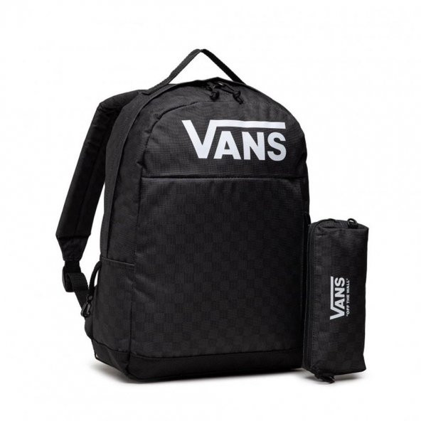 Vans Skool Sırt Çantası Kalemlikli Siyah Damalı ürün görseli 1