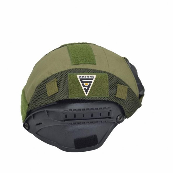 Taktikal Airsoft Paintball Plastik Kask Haki Bandanalı ürün görseli 1