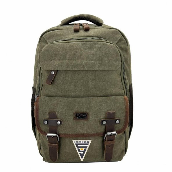 Ççs London 51567 Kanvas Laptop Bölmeli Sırt Çantası Yeşil ürün görseli 1