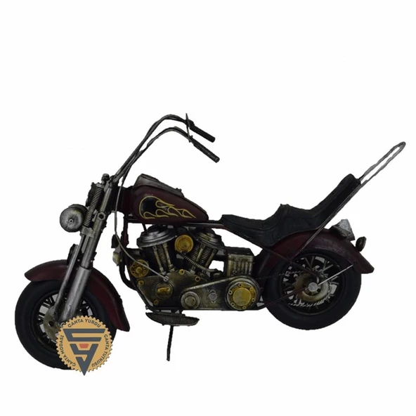 Dekoratif Nostaljik Metal Vintage Chopper  Rustik Mootosiklet Kahve ürün görseli 1