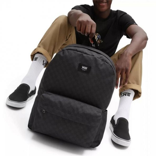 Vans Mn Old Skool Check Backpack Sırt Çantası Siyah - Resim 3