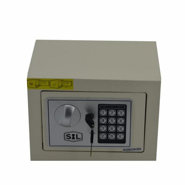 Elektronik Şifreli ve Kilitli Çelik Kutu Kasa 23x17 Krem ürün görseli 1