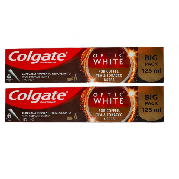 Optic White Kahve, Çay ve Tütün Kullanıcıları Için Beyazlatıcı Diş Macun 125 ml + 2 Adet ürün görseli 1