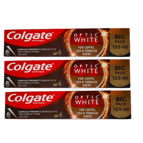 Optic White Kahve, Çay ve Tütün Kullanıcıları Için Beyazlatıcı Diş Macun 125 ml + 3 Adet ürün görseli 1
