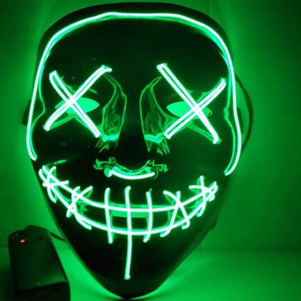 Halloween Maske Neon Yeşil Işıklı ürün görseli 1