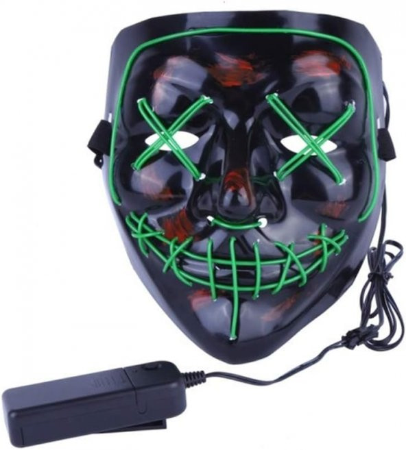 Halloween Maske Neon Yeşil Işıklı - Resim 2