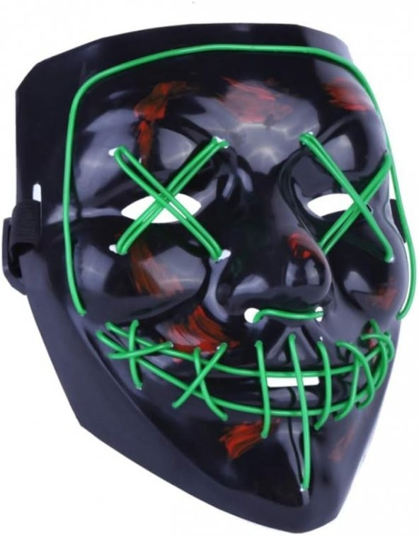 Halloween Maske Neon Yeşil Işıklı - Resim 4
