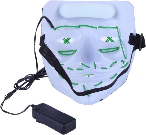 Halloween Maske Neon Yeşil Işıklı - Resim 5