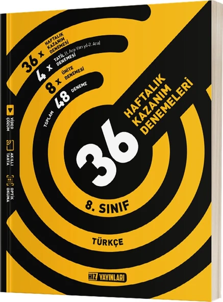 Hız Yayınları 8. Sınıf Türkçe 36 Haftalık Kazanım Denemeleri ürün görseli 1