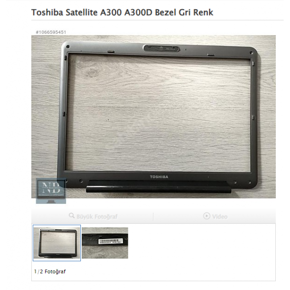 Toshiba Satellite A300 A300D Bezel Gri Renk ürün görseli 1