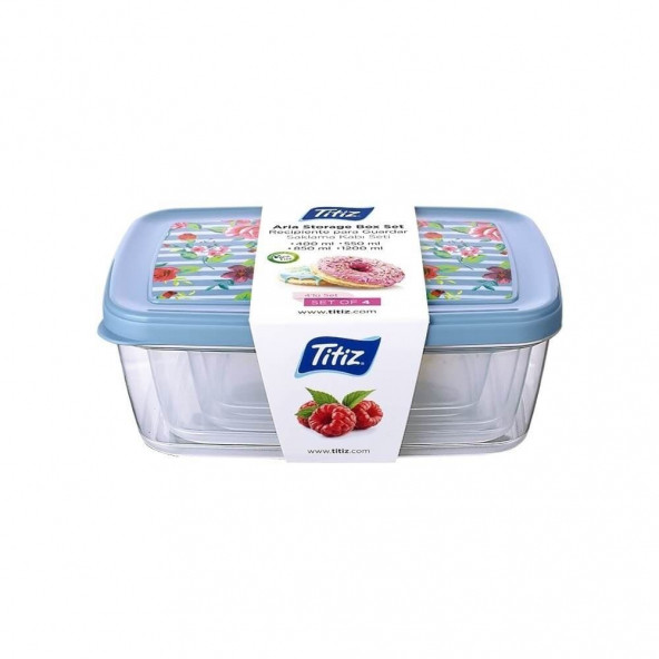 Titiz Aria Saklama Kabı 4'lü Set "BPA. içermez!" Bulaşık makinesinde yıkanabilir ürün görseli 1