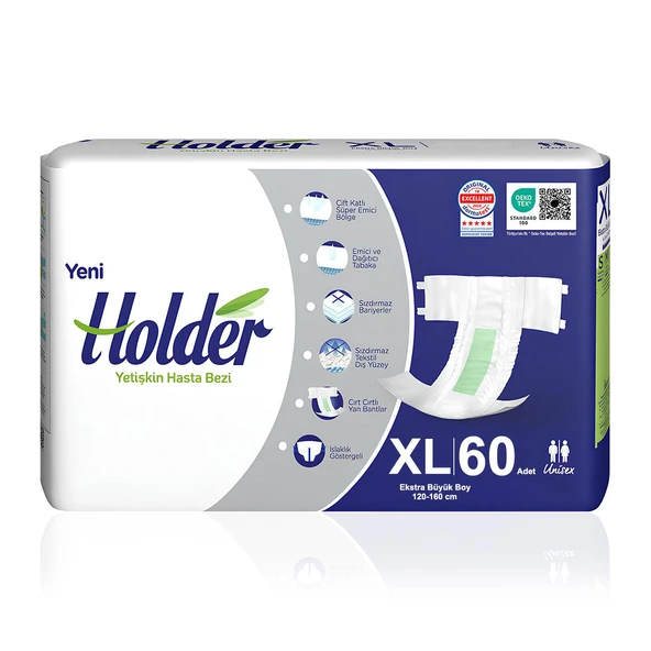 Holder Belbantlı Hasta Bezi XL-Extra Large Beden 60 Adet ürün görseli 1