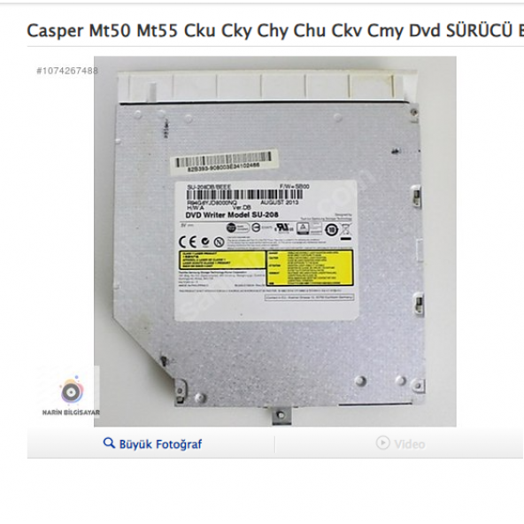 Casper Mt50 Mt55 Cku Cky Chy Chu Ckv Cmy Dvd SÜRÜCÜ Beyaz ürün görseli 1