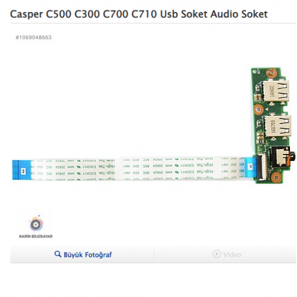 Casper C500 C300 C700 C710 Usb Soket Audio Soket ürün görseli 1