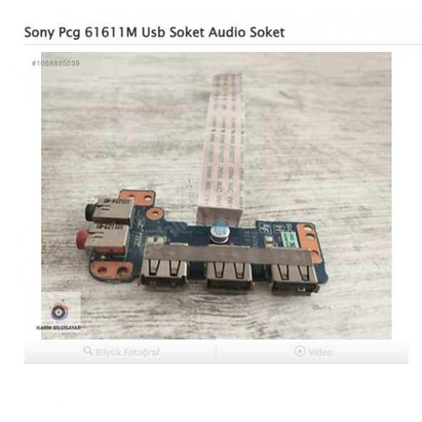 Sony Pcg 61611M Usb Soket Audio Soket ürün görseli 1