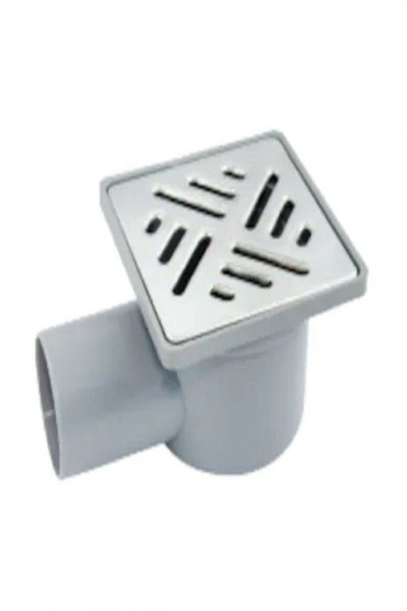 Krom Paslanmaz Yer Süzgeci 50mm Yan Çıkışlı 10x10 ürün görseli 1