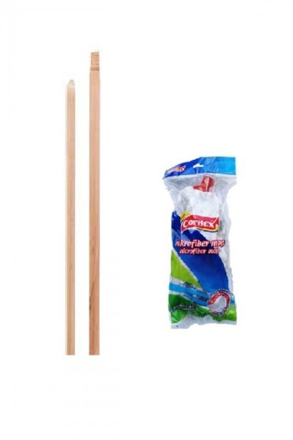 Ahşap (gürgen) Sap 1 Adet + Mop 1 Adet (temizlik Seti) ürün görseli 1