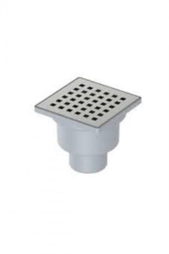 Komple Krom Yer Süzgeci 10x10x50 Alttan Çıkışlı Yer Süzgeci ürün görseli 1