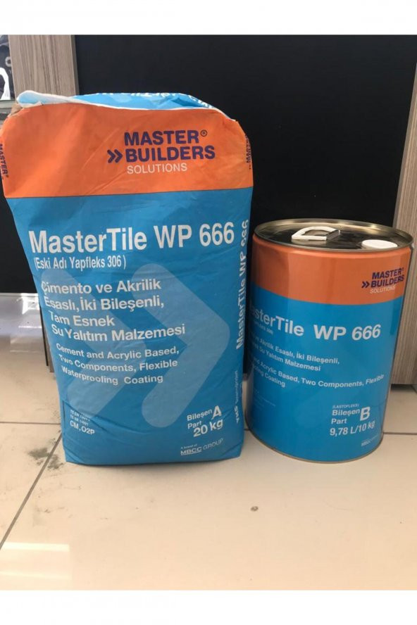 Sika Mastertıle Wp 666 20Kg Toz +10Kg Süt Set Tam Esnek Su Yalıtımm Malzemesi ürün görseli 1