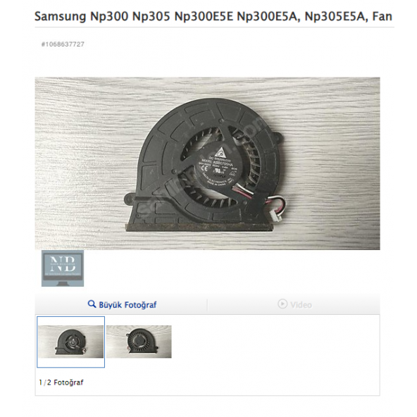 Samsung Np300 Np305 Np300E5E Np300E5A, Np305E5A, Fan Ver.2 ürün görseli 1