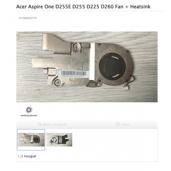 Acer Aspire One D255E D255 D225 D260 Fan + Heatsink ürün görseli 1