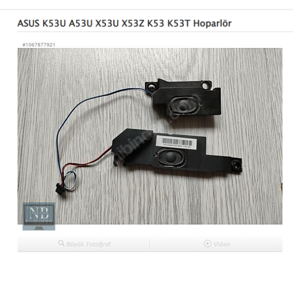 ASUS K53U A53U X53U Hoparlör ürün görseli 1