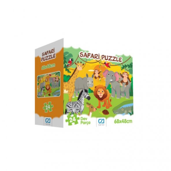 Ca Games 24 Parça Safari Yer Puzzle 5232, Çocuklar İçin Hayvanlı Yer Puzzle ürün görseli 1