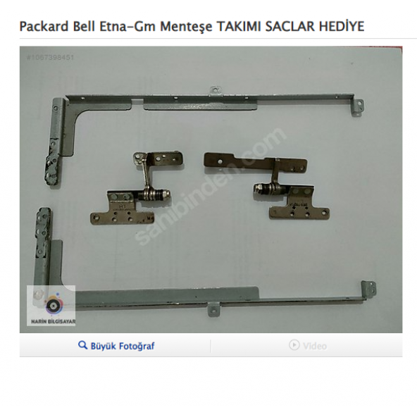 Packard Bell Etna-Gm Menteşe + ekran sacı sağ sol takım ürün görseli 1