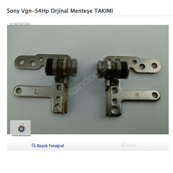 Sony Vgn-S4Hp Menteşe ürün görseli 1