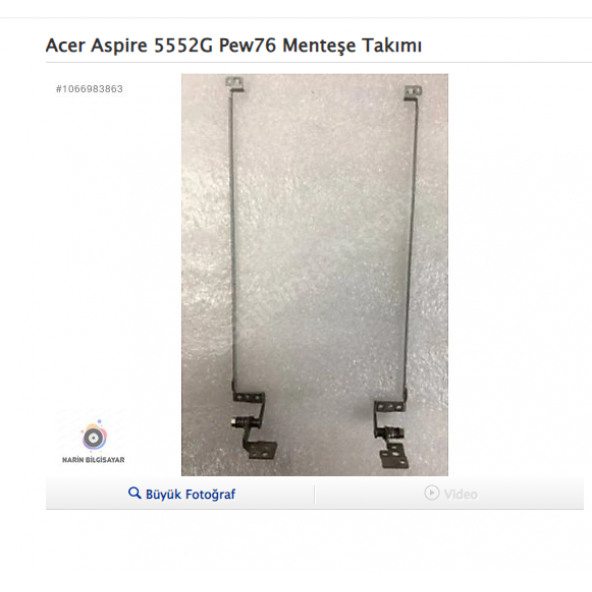 Acer Aspire 5552G Pew76 Menteşe Takımı ürün görseli 1