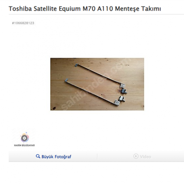 Toshiba Satellite Equium M70 A110 Menteşe Takımı ürün görseli 1