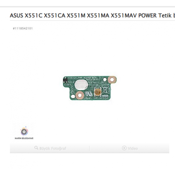 ASUS X551C X551CA X551M X551MA X551MAV POWER Tetik butonu FLEX KABLO YOKTUR ürün görseli 1