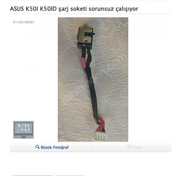 ASUS K50I K50ID şarj soketi sorunsuz çalışıyor ürün görseli 1