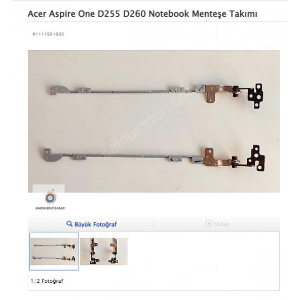 Acer Aspire One D255 D260 Notebook Menteşe Takımı ürün görseli 1