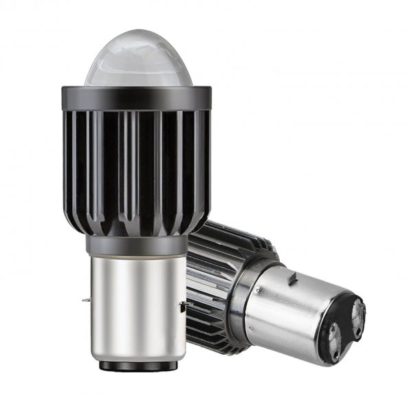 MERCEKLİ MOTOSIKLET FAR AMPÜLÜ BOSCH TIP DUYLU LED AMPÜL (BA20D) yeni nesil ürün görseli 1