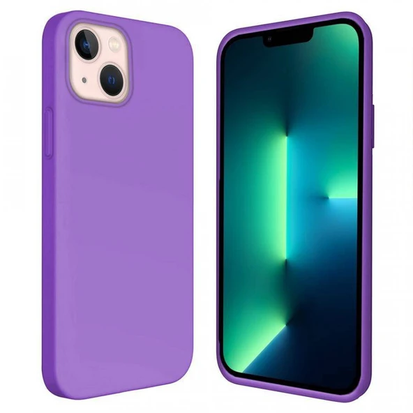 Apple iPhone 15 Plus 6.7'' İçi Kadife Silikon Kılıf Lila ürün görseli 1