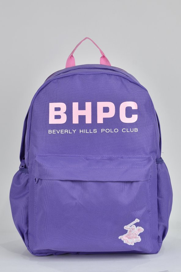 Beverly Hills Polo Club Unisex Çok Gözlü Günlük Seyahat Okul Sırt Çantası Lila 04154 ürün görseli 1