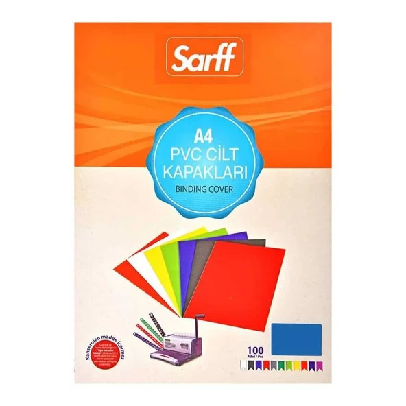 Sarff Cilt Kapağı A4 160 Micron PVC Opak Mavi 100'lü ürün görseli 1