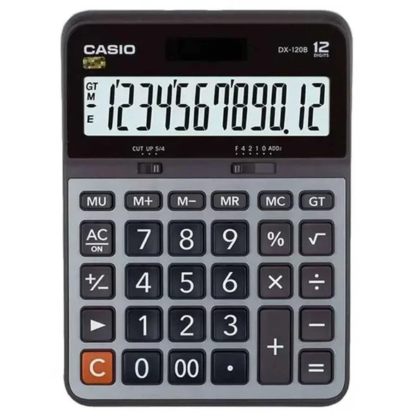 Casio Dx120S Hesap Makinesi 12 Hane Pilli ve Güneş Enerjili ürün görseli 1