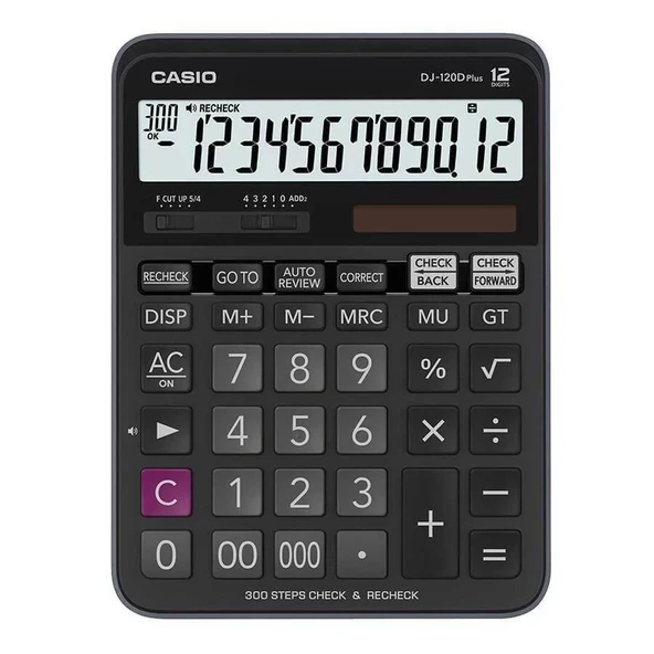 Casio DJ120D Hesap Makinesi 12 Hane Pilli ve Güneş Enerjili ürün görseli 1