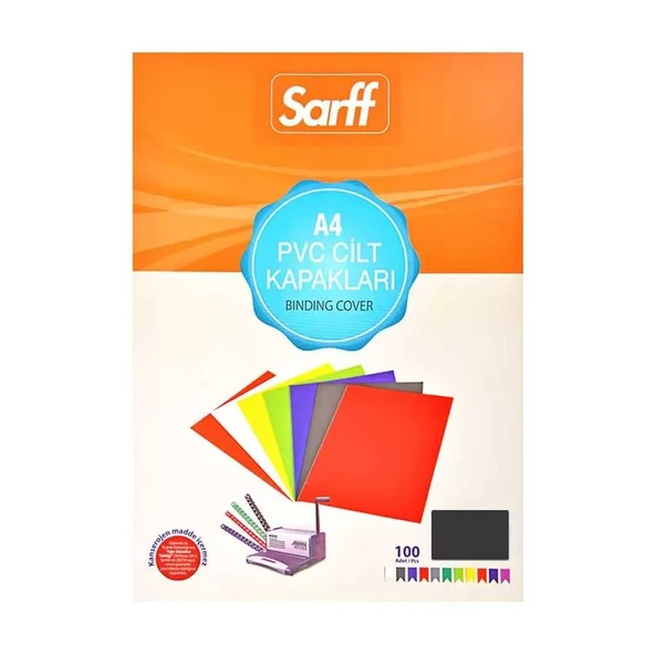 Sarff Cilt Kapağı A4 160 Micron PVC Opak Siyah 100'lü ürün görseli 1