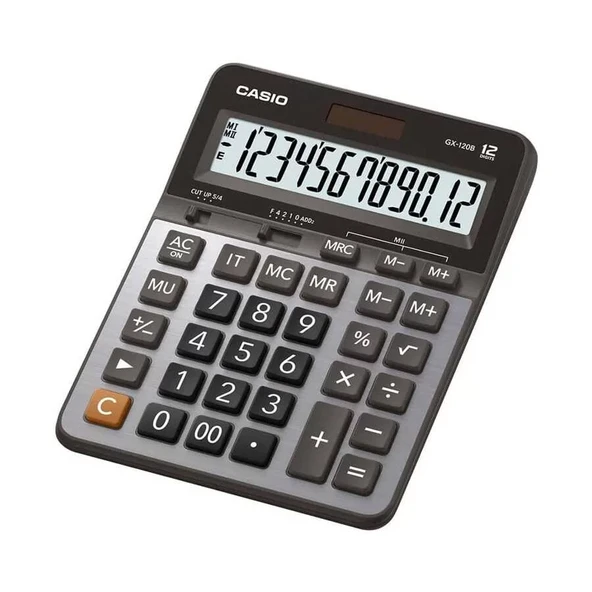 Casio GX120B Hesap Makinesi 12 Hane Pilli ve Güneş Enerjili ürün görseli 1