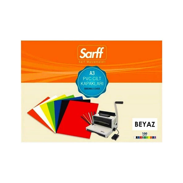 Sarff Cilt Kapağı A3 160 Micron Pvc Opak Beyaz 100'lü ürün görseli 1