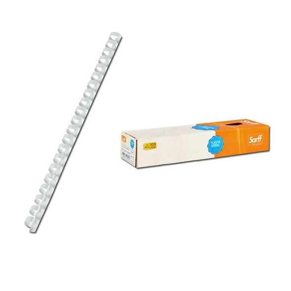 Sarff Spiral Plastik Delux 6 mm 100'lü Beyaz ürün görseli 1