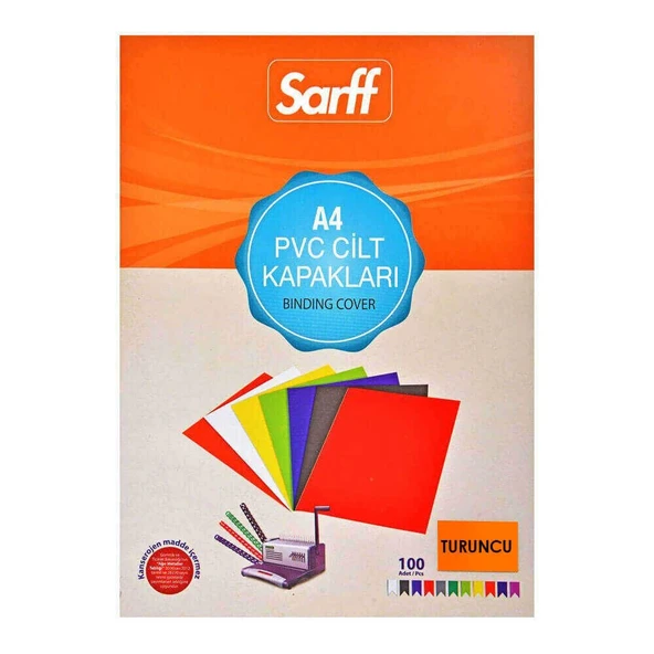 Sarff Cilt Kapağı A4 160 Micron Pvc Opak Turuncu 100'lü ürün görseli 1